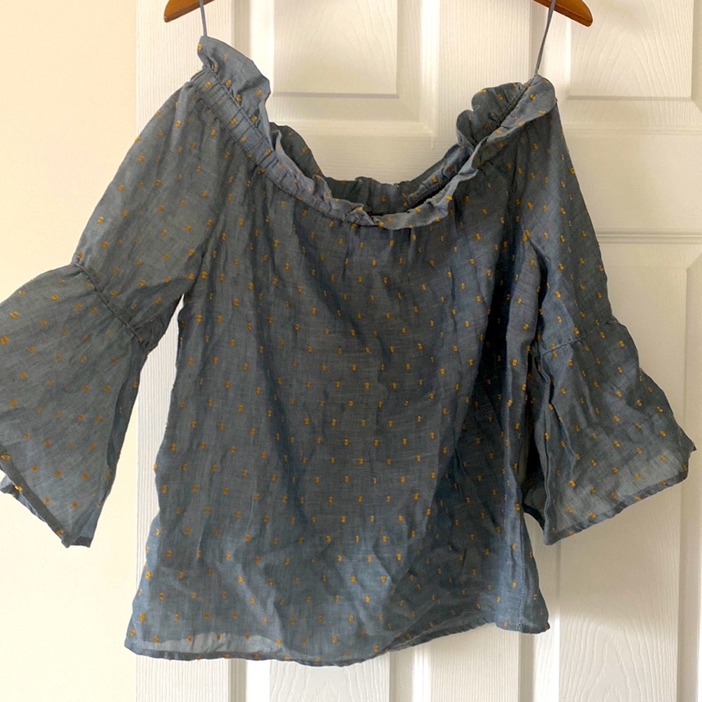 Super cute spring/summer off-shoulder flow-y top!